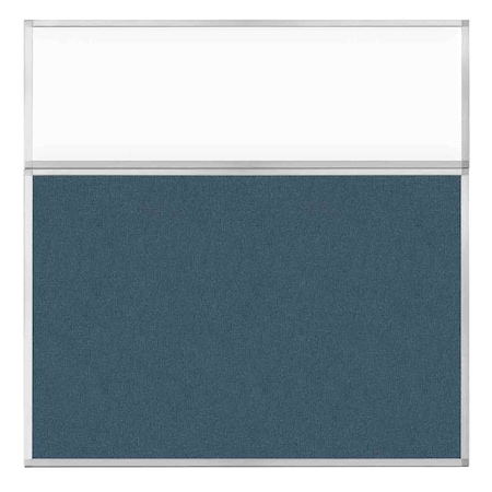 Versare Hush Panel Configurable Cubicle Partition 6' x 6' W/ Window Caribbean Fabric Clear Window 1812509-2